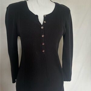 Anne Klein ribbed fitted knit top